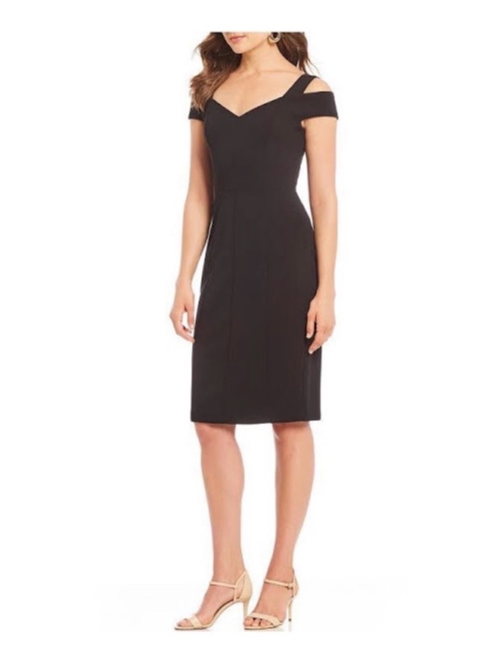 Enfocus studio Black Dress Women’s Size 8 Open Cold Shoulder Cocktail NWT